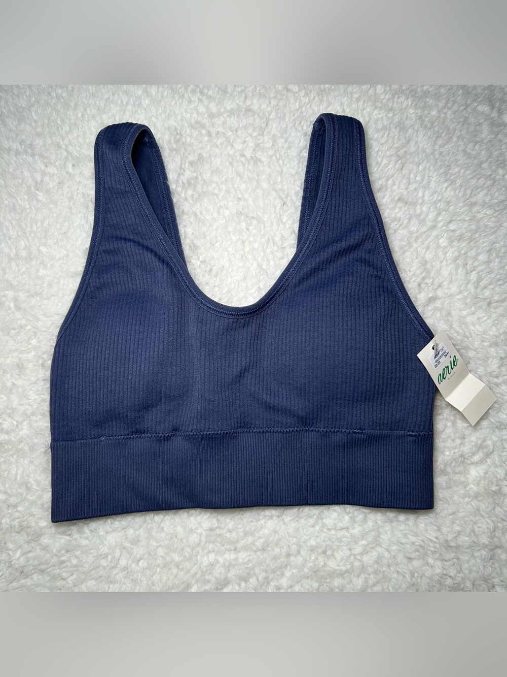 Aerie Dark Blue Ribbed Seamless Bralette XS New